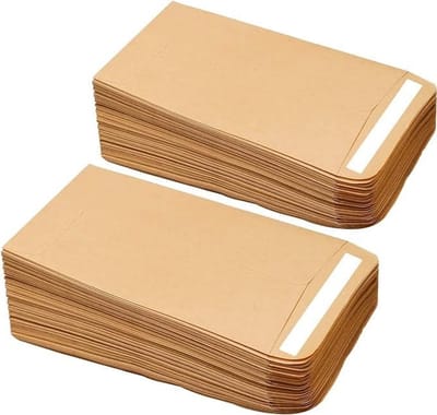 Zelfklevende zakjes - Kraft enveloppen - Kleine spullen bewaren - Milieuvriendelijk materiaal - 100 stuks - Bruin