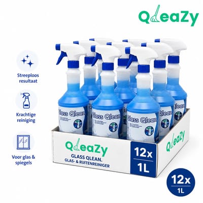 Glass Qlean. 12x1 liter Glasreiniger - Multireiniger - Allesreiniger - Schoonmaakspray QleaZy