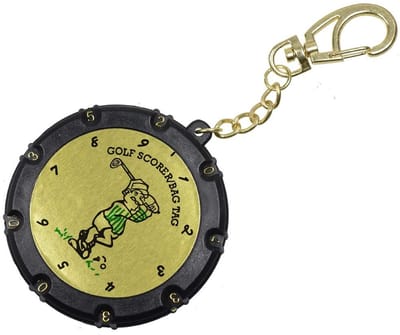 Dailygoody - Golf Score Stroke Counter - Golfaccessoires - Handig met Clip Keychain - Goud - Voor 18 Holes en 9 Shots - Ideaal voor Golfliefhebbers -