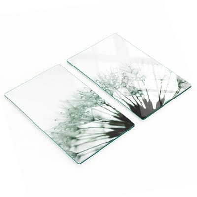 Multifunctionele decoratieve glazen keukenplanken met paardenbloemenmotief, 2x30x52 cm