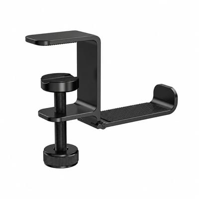 Koptelefoon Houder - Uitklapbaar - Headset Haak - Hoofdtelefoon Hanger - Headset Houder Onder Bureau - Verstelbare Headset Stand - Bureau - Metaal - Zwart