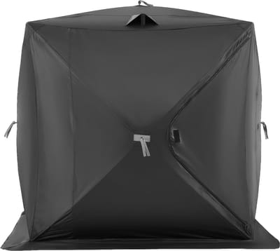 Portable6-8 Person Ourdoor Portable Ice Shelter Pop-Up ijsvissen Shanty Tent, 70 Sq Ft, 142 “x71”, zwart
