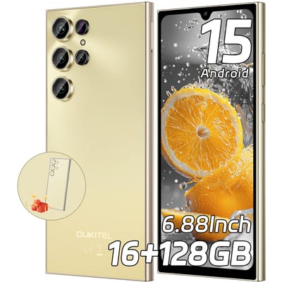 OUKITEL C61 Ontgrendeld Mobiele Telefoon 2025- Android 15, 6,88  Scherm Smartphone, 16GB+128GB/1TB, 5150mAh Batterij Telefoon, 13MP Camera goud