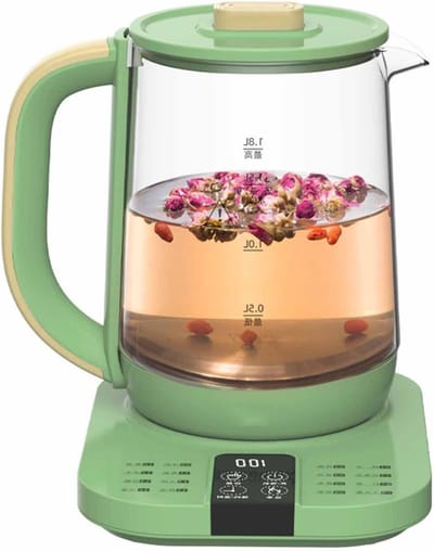 Glazen waterkoker - Theepot - Warm water maken - Slimme afspraakfunctie - 1.8 liter - Transparant