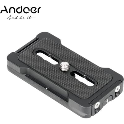 PU-70L plaque à dégagement rapide plaque QR 1/4 pouces vis de montage Compatible avec Arca 70mm noir
