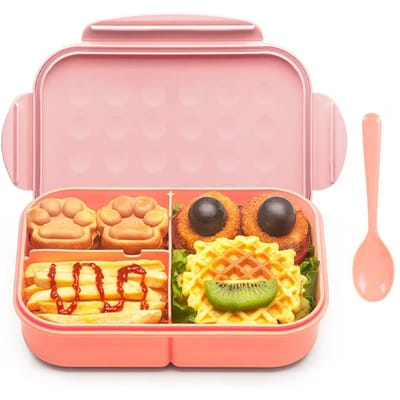 Producten Kinderlunchbox, Ideale lekvrije lunchboxcontainer, Mama's Keuze Kinderlunchbox, Magnetron- en vaatwasserbestendige Lunchbox 3&1150ml&1 beige