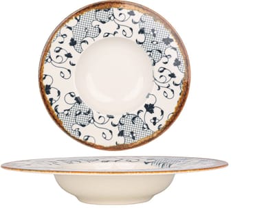 Kütahya Porselen Pastabord - Fluer Amber - Porselein - 27 cm (400cc) - set van 2