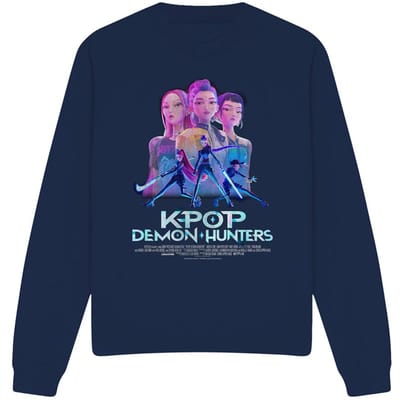 K-Pop Demon Hunters Unisex Volwassenen Huntr/X Poster Hoodie (Marineblauw)