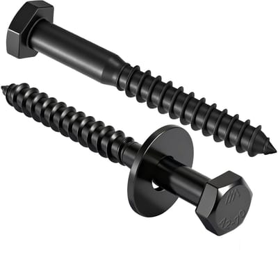 Zeskant houtschroeven met ringen RVS A2 - 75mm Lengte - 25 Stuks