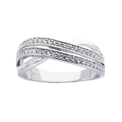 Silver Lining - Zilveren ring met steen gerodineerd