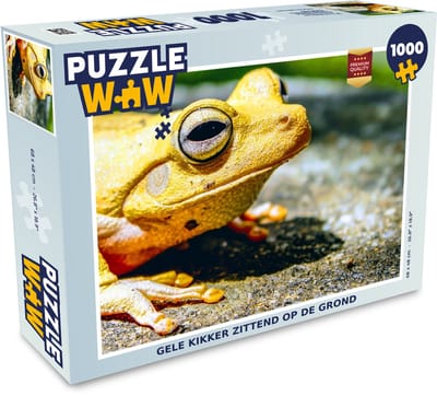 Puzzel Gele kikker zittend op de grond - Legpuzzel - Puzzel 1000 stukjes volwassenen