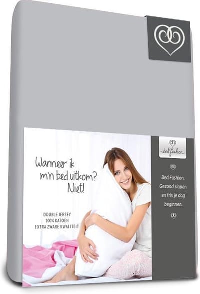 Double Jersey hoeslaken extra zwaar 80 x 200 cm zilver grijs