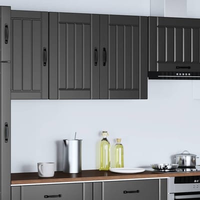 vidaXL - Keukenbovenkast - Lucca - bewerkt - hout - zwart