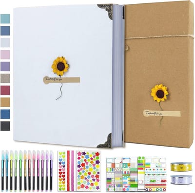 Fotoalbum met harde kaft en doe-het-zelf plakboekset - 60 pagina's, 20 x 28 cm, voor vrienden, kinderen, jubileum en huwelijkscadeau