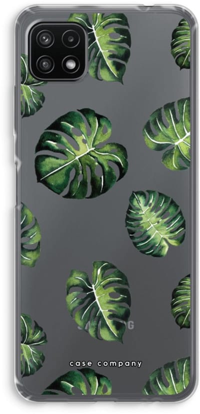 Case Company® - Hoesje geschikt voor Samsung Galaxy A22 5G hoesje - Tropische bladeren - Soft Cover Telefoonhoesje - Bescherming aan alle Kanten en Schermrand