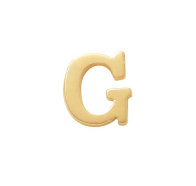 New Bling 9NBG-902G Gouden Letter Oorknop G - 1/2 paar - 14 Karaat - 3,8x3,3mm - Oorbel - Cadeau voor haar - Goud