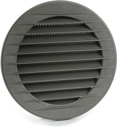 Ventilatierooster met gaas - Luchtstroom rooster - Luchtcirculatie binnen - Geïntegreerd insectengaas - Diverse diameters - Keuze uit kleuren
