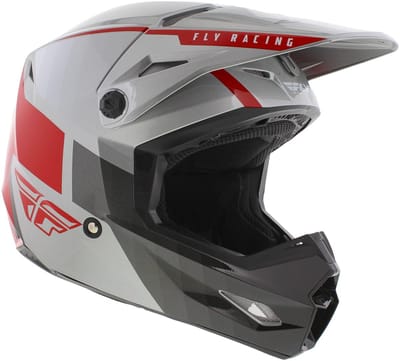 FLY Racing Kinetic Drift Charcoal Lite Grijs Rood Crosshelm - Maat 2XL - Helm