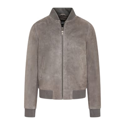 Mannen Grey Goat Suede MA-1 Bomber Jack-Auckland