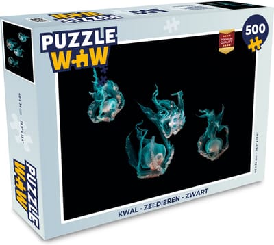 Puzzel Kwal - Zeedieren - Zwart - Legpuzzel - Puzzel 500 stukjes