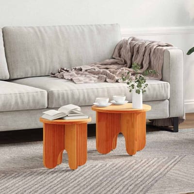 vidaXL - Salontafel - 2 - st - Wasbruin - 39.5 - x - 39.5 - x - 30 - cm - Massief - grenenhout