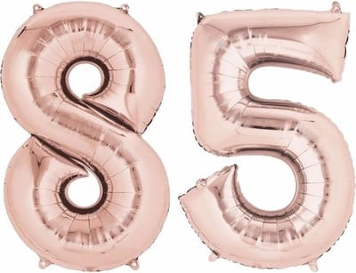 85 jaar verjaardag - Folie ballon cijfers - rose goud - 88 cm - versiering - feestarteikelen