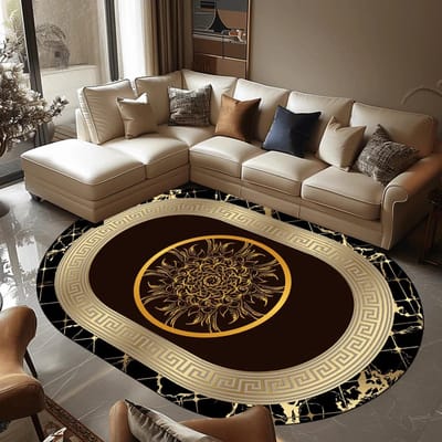 Luxe Ovale Woonkamer Tapijt Slaapkamer Tapijten Modern Bedside Antislip Vloermatten Huisdecoratie Studiekamer Sofa Gebiedskleed Wasbaar 80*120cm