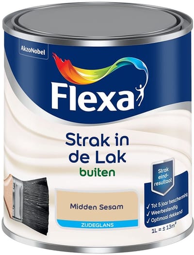 Flexa - Strak In De Lak Buitenlak Zijdeglans - Midden Sesam - Mengverf - 1 L