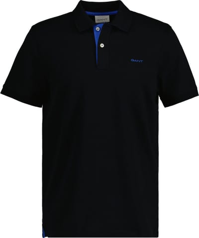 Gant - Heren Polo SS Regular Fit Contrast Pique Rugger Polo - Zwart - Maat 4XL