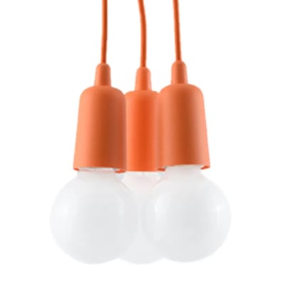 Sollux Lighting Hanglamp Diego - E27 - oranje - PVC - 90x15x15cm