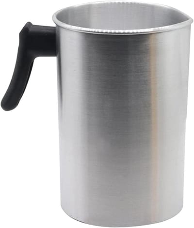 Gietpot Aluminium - Wax Smeltkroes - Kaarsen Maken - Anti-Verbranding Handvat - 3 Liter - Zilver