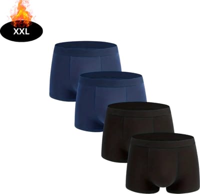 Nivard Onderbroeken Heren - Boxershort - Ondergoed - Boxer - Underwear - Mannen - 4 Pack - Zwart + Marineblauw - XXL