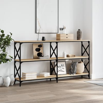 vidaXL - Wandtafel - 156x28x80,5 - cm - bewerkt - hout - sonoma - eikenkleurig