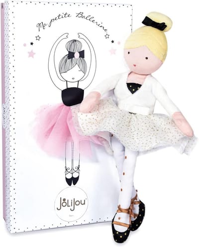 Poppenkleding ballerina - Kinderspeelgoed pop - Spelenderwijs leren - Wasbaar op 30°C - Vanaf geboorte - Wit