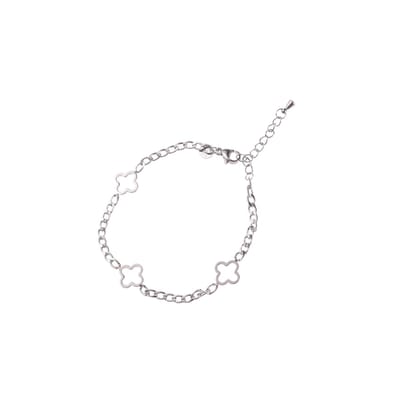 Day&Eve by Go Dutch Label Armband (Sieraad) Platte Schakel Open Klavers Zilver