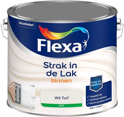 Flexa - Strak In De Lak Binnenlak Mat - Wit Turf - Mengverf - 2,5 L