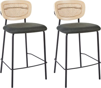 MAYETTA - Barkruk set van 2 - Donkergroen - Polyester