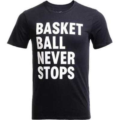 T-shirt Décontracté Nike Imprimé Lettres Col Ras du Cou Homme Hauts Noir 778493-011 L black