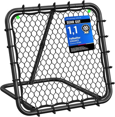 SONGMICS Voetbal Rebounder Voetbaldoel Kinderen Draagbare Voetbal Rebounder Stalen Frame Hoek Verstelbaar Snel Instellen Tuinpark Strand