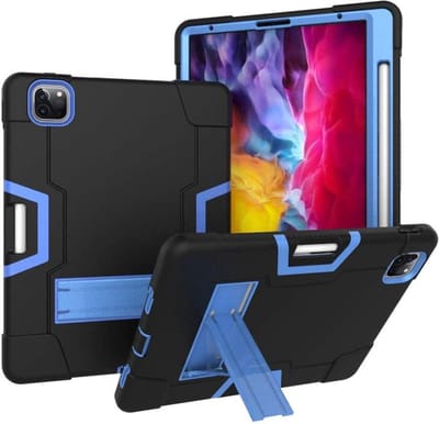 Shock Proof Standcase Hoes Geschikt voor: iPad Pro 11 (2020 / 2021) 11 inch - Blauw / zwart