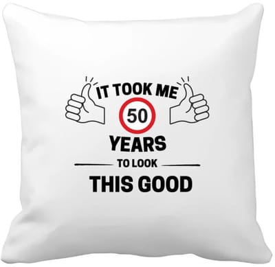 Akyol - it took me 50 years to look this good Kussen hoes - 49+1 - mensen die 50 zijn geworden - 50 jaar sarah en abraham cadeau - jubileum man en vrouw - verjaardag - grappige tekst - jarig - verjaardag - 40 bij 40 cm