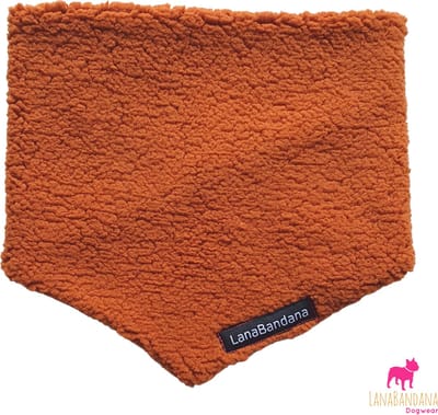 LanaBandana Dogwear | hondenbandana | knoopbandana | Teddy stof | Teddy Cognac | maat S
