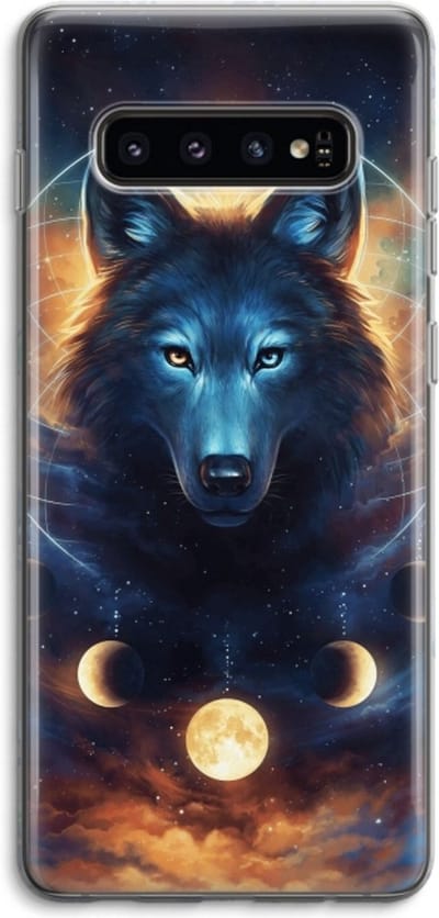 Case Company® - Hoesje geschikt voor Samsung Galaxy S10 4G hoesje - Wolf Dreamcatcher - Soft Cover Telefoonhoesje - Bescherming aan alle Kanten en Schermrand