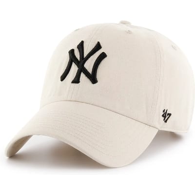 47 Brand New York Yankees MLB Clean Up Cap, Mannen, Beige, Pet, maat: One size