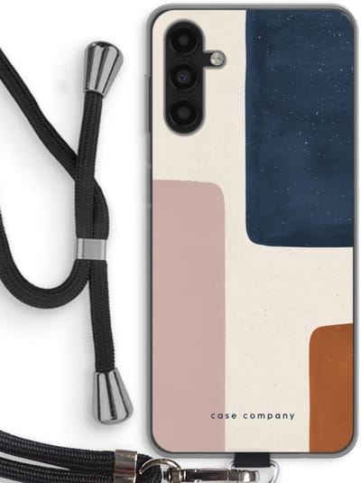 Case Company® - Hoesje met koord geschikt voor Samsung Galaxy A04s hoesje met Koord - Geo #5 - Telefoonhoesje met Zwart Koord - Bescherming aan alle Kanten en Over de Schermrand