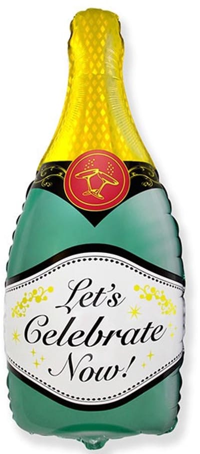 Folieballon - Champagne Bottle - 83 cm - Helium- en Luchtvulling