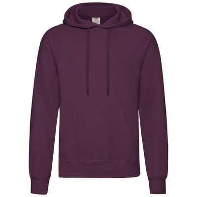 Fruit Of The Loom Unisex Volwassenen Klassiek Sweatshirt met capuchon (Bourgondië)