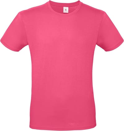 B&C Basic T-shirt - roze - ronde hals - heren - katoen - 145 grams S