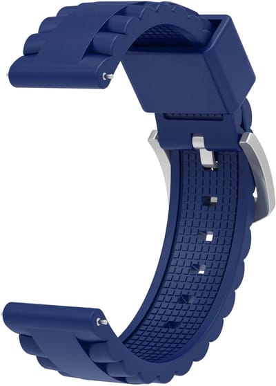 Strap-it Siliconen 'Wave' bandje(24mm) geschikt voor Garmin Fenix 9 (Pro) 51mm / Fenix 8 (Pro) 51mm / Garmin Fenix 7x (Pro - Sapphire Solar) / Fenix 6x (Pro - Sapphire) / Fenix 5x (Plus) / Fenix 3 / Epix Pro (Gen 2 - 51mm) - Donkerblauw