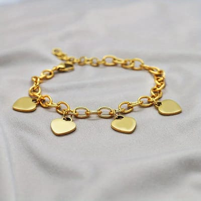 JewelGalerie - Armband -Hartjes Bedels - Goud